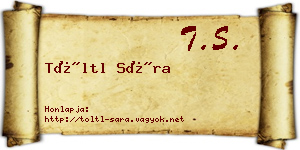 Töltl Sára névjegykártya